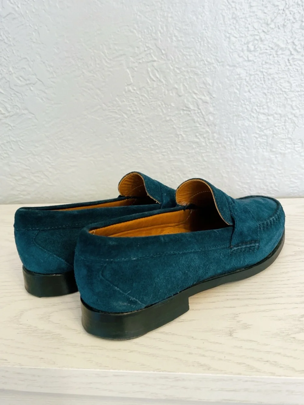 Allen Edmonds Cavanaugh Navy Suede Penny Loafers Men’s 8.5 Resoled USA Made